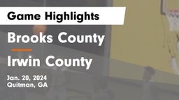 Brooks County  vs Irwin County Game Highlights - Jan. 20, 2024