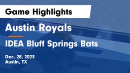 Austin Royals vs IDEA Bluff Springs Bats Game Highlights - Dec. 28, 2023