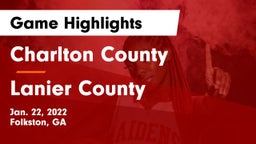 Charlton County  vs Lanier County  Game Highlights - Jan. 22, 2022