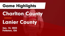 Charlton County  vs Lanier County  Game Highlights - Jan. 14, 2023