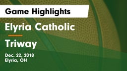 Elyria Catholic  vs Triway  Game Highlights - Dec. 22, 2018