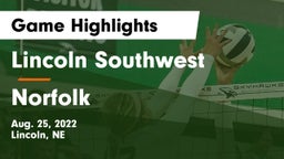 Lincoln Southwest  vs Norfolk  Game Highlights - Aug. 25, 2022