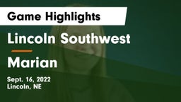 Lincoln Southwest  vs Marian  Game Highlights - Sept. 16, 2022
