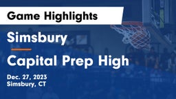 Simsbury  vs Capital Prep High  Game Highlights - Dec. 27, 2023