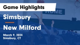 Simsbury  vs New Milford  Game Highlights - March 9, 2024