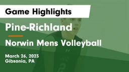 Pine-Richland  vs Norwin Mens Volleyball Game Highlights - March 26, 2023