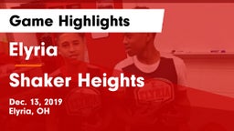 Elyria  vs Shaker Heights  Game Highlights - Dec. 13, 2019