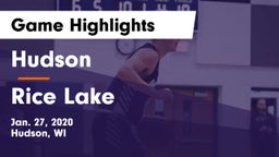 Hudson  vs Rice Lake  Game Highlights - Jan. 27, 2020