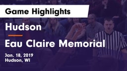 Hudson  vs Eau Claire Memorial  Game Highlights - Jan. 18, 2019