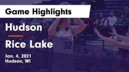 Hudson  vs Rice Lake  Game Highlights - Jan. 4, 2021