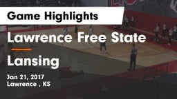Lawrence Free State  vs Lansing  Game Highlights - Jan 21, 2017