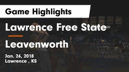 Lawrence Free State  vs Leavenworth  Game Highlights - Jan. 26, 2018