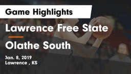Lawrence Free State  vs Olathe South  Game Highlights - Jan. 8, 2019