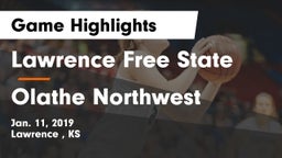 Lawrence Free State  vs Olathe Northwest  Game Highlights - Jan. 11, 2019