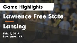 Lawrence Free State  vs Lansing  Game Highlights - Feb. 5, 2019