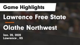 Lawrence Free State  vs Olathe Northwest  Game Highlights - Jan. 20, 2020