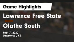 Lawrence Free State  vs Olathe South  Game Highlights - Feb. 7, 2020