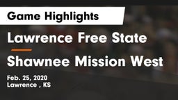 Lawrence Free State  vs Shawnee Mission West Game Highlights - Feb. 25, 2020