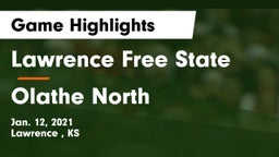 Lawrence Free State  vs Olathe North  Game Highlights - Jan. 12, 2021