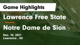 Lawrence Free State  vs Notre Dame de Sion  Game Highlights - Dec. 10, 2021