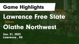 Lawrence Free State  vs Olathe Northwest  Game Highlights - Jan. 31, 2023