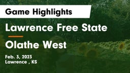 Lawrence Free State  vs Olathe West   Game Highlights - Feb. 3, 2023