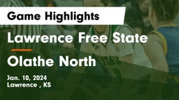 Lawrence Free State  vs Olathe North  Game Highlights - Jan. 10, 2024