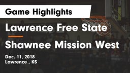 Lawrence Free State  vs Shawnee Mission West Game Highlights - Dec. 11, 2018