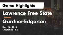 Lawrence Free State  vs Gardner-Edgerton  Game Highlights - Dec. 18, 2018