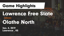 Lawrence Free State  vs Olathe North  Game Highlights - Jan. 4, 2019