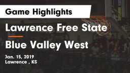 Lawrence Free State  vs Blue Valley West  Game Highlights - Jan. 15, 2019