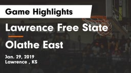 Lawrence Free State  vs Olathe East  Game Highlights - Jan. 29, 2019