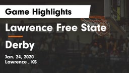 Lawrence Free State  vs Derby Game Highlights - Jan. 24, 2020