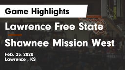 Lawrence Free State  vs Shawnee Mission West Game Highlights - Feb. 25, 2020