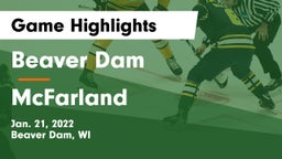 Beaver Dam  vs McFarland  Game Highlights - Jan. 21, 2022