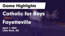 Catholic  for Boys vs Fayetteville  Game Highlights - April 1, 2023