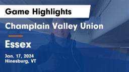 Champlain Valley Union  vs Essex  Game Highlights - Jan. 17, 2024