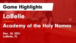 LaBelle  vs Academy of the Holy Names Game Highlights - Dec. 18, 2021