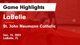 LaBelle  vs St. John Neumann Catholic  Game Highlights - Jan. 15, 2022