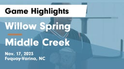  Willow Spring  vs Middle Creek  Game Highlights - Nov. 17, 2023
