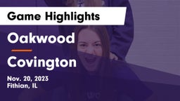 Oakwood  vs Covington  Game Highlights - Nov. 20, 2023