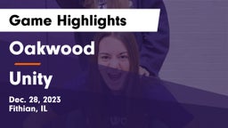 Oakwood  vs Unity  Game Highlights - Dec. 28, 2023
