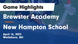 Brewster Academy  vs New Hampton School  Game Highlights - April 16, 2022