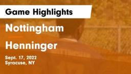 Nottingham  vs Henninger  Game Highlights - Sept. 17, 2022