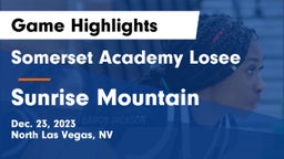 Somerset Academy Losee vs Sunrise Mountain  Game Highlights - Dec. 23, 2023