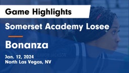 Somerset Academy Losee vs Bonanza  Game Highlights - Jan. 12, 2024