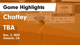 Chaffey  vs TBA Game Highlights - Dec. 2, 2022