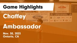 Chaffey  vs Ambassador Game Highlights - Nov. 30, 2023