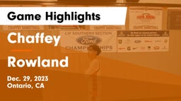 Chaffey  vs Rowland  Game Highlights - Dec. 29, 2023