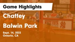 Chaffey  vs Balwin Park  Game Highlights - Sept. 14, 2023